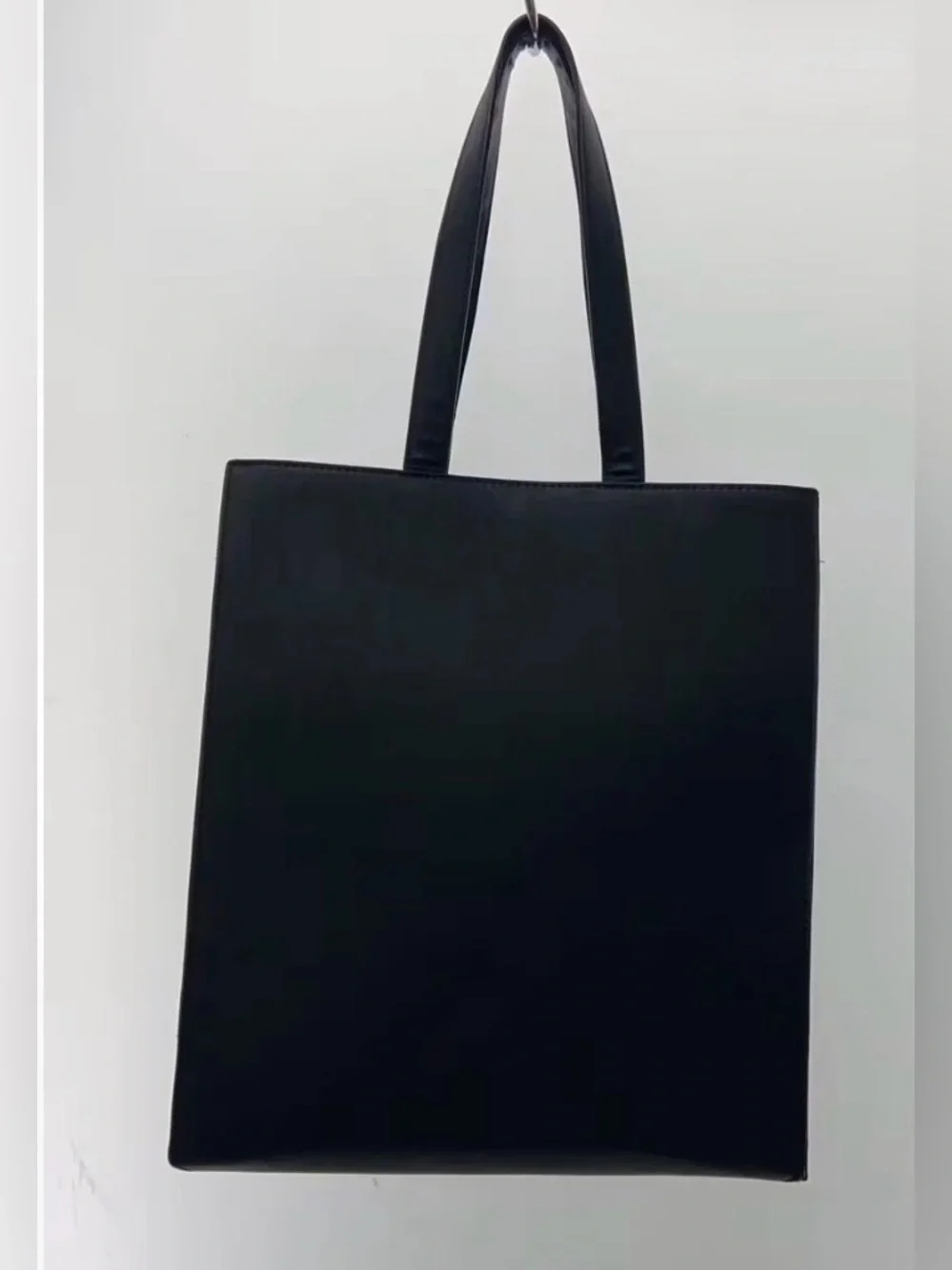 ZARA Black Structured Tote Bag Minimalist Monochrome Unisex Work Laptop Shopper